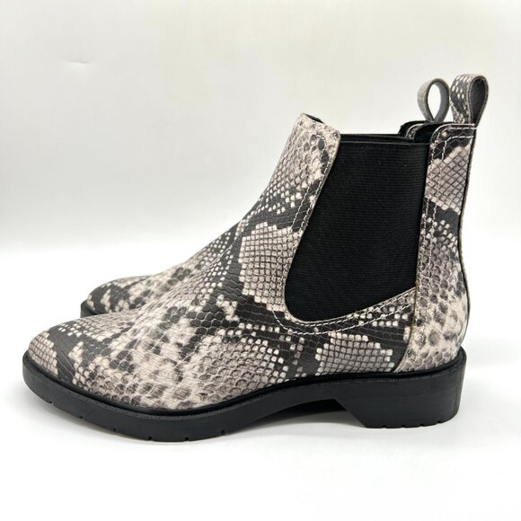 Treasure And Bond Womens 6M Black White Snakeskin Ankle‎ Boots Booties Shoes - Picture 6 of 13